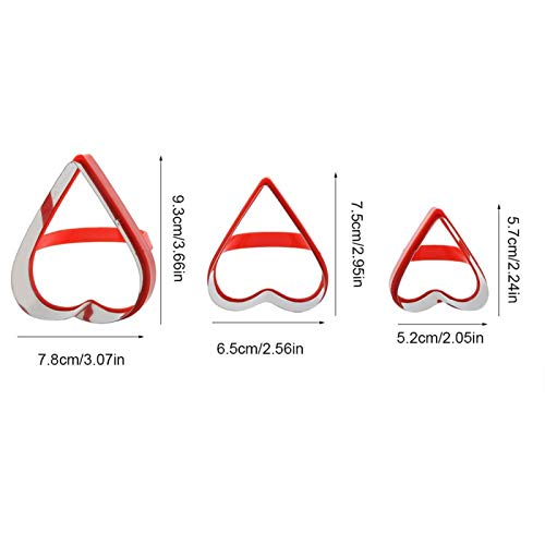 Kadimendium 3 cortadores de biscoito para açúcar para restaurantes (em forma de coração)