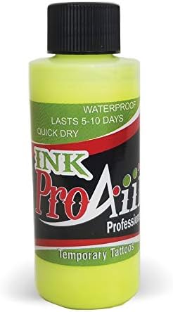 Body Paint - ProAiir Temporary Tattoo Ink - 4.2 oz (120ml) Fluorescent Yellow