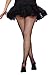 Dreamgirl Women's Plus-Size Plus Size Fishnet Pantyhose with Solid Foot, Black, One Size Plus
