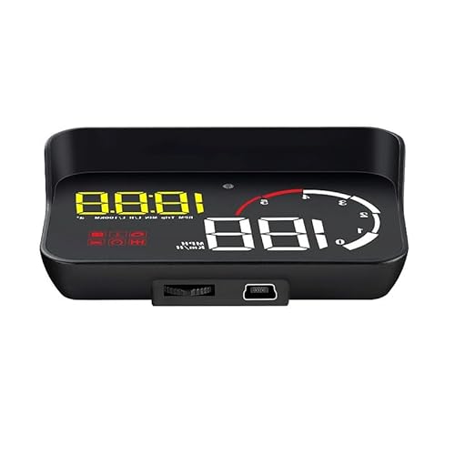 Car Display Automotive OBD Speedometer Projector Upgrade to High-Definition HUD Head-Up Display(Yellow White)