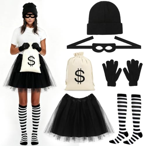 Déguisement de voleur femme Halloween costume robber avec masque