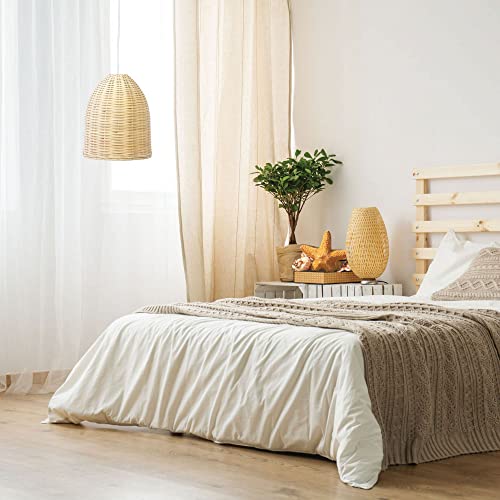 Elegant Designs PT1007-NAT Elongated Coastal Dome Rattan Downlight Pendant, Natural - Image 6