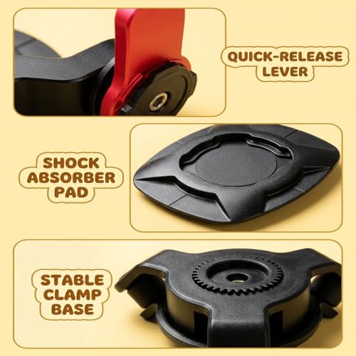 Image of Phone Holder in Bike, 7-Piece Set with Shock Absorber, Bike Mobile Holder Waterproof, Anti Vibration Mobile Holder for Bikes, Universal Fit for Adventurers, Compatible with Most Bikes and Motorcycles