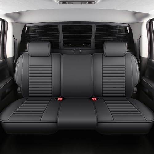 Image of JOJOBAY Chevy Silverado Seat Covers,GMC Sierra Seat Covers,Custom Fit 2007-2026 1500 2500HD 3500HD Crew Double Extended Regular Cab,LT LZT RST Trail Boss(Full Set,Black)