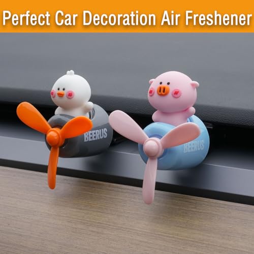 Image of Pilot Car Air Freshener, Cute Duck Car Vent Clip Air Freshener with 4 Fragrant Tablets Automotive Air Outlet Fan Diffuser, Automotive Interiors Vent Decoration (Pilot Duck)