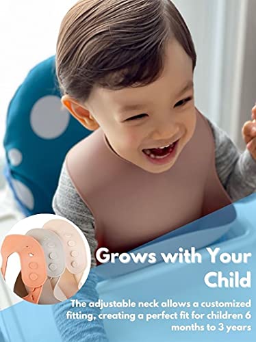 Silicone Baby bibs with Food Catcher – Girls, Boys, Infant and Toddlers Ages 6 to 36 Months4