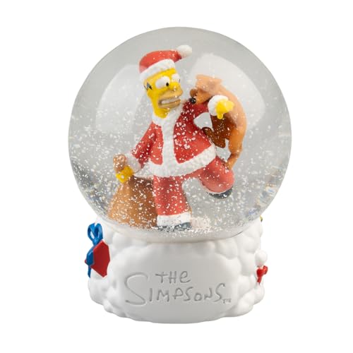Bola de Nieve Navidad Los Simpsons - Figuras Decorativas - Figuras Simpsons Homer : Bola de Cristal y Base Resina | Navidad Decoracion; Merchandising Oficial - Regalos hogar (8 x 10 cm)