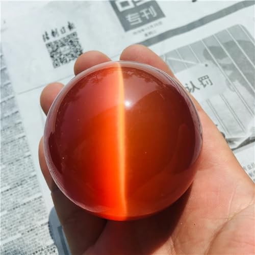Sphère œil de chat rouge 5cm, cristal de divination pur - 4
