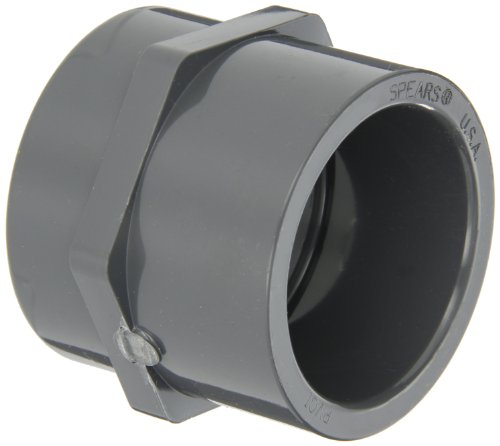 GF Piping Systems PVC Pipe Fitting, Adapter, Schedule 80, Gray, 1/2