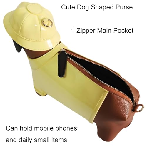 Image of Women PU Leather Unique Novelty Dog Shaped Crossbody Shoulder Bag Handbag Purse