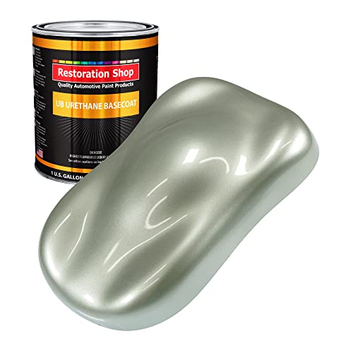 Restoration Shop - Sage Green Metallic Urethane Basecoat Auto Paint - Gallon Paint Color Only - Professional High Gloss Automotive, Car, Truck Refinish Coating