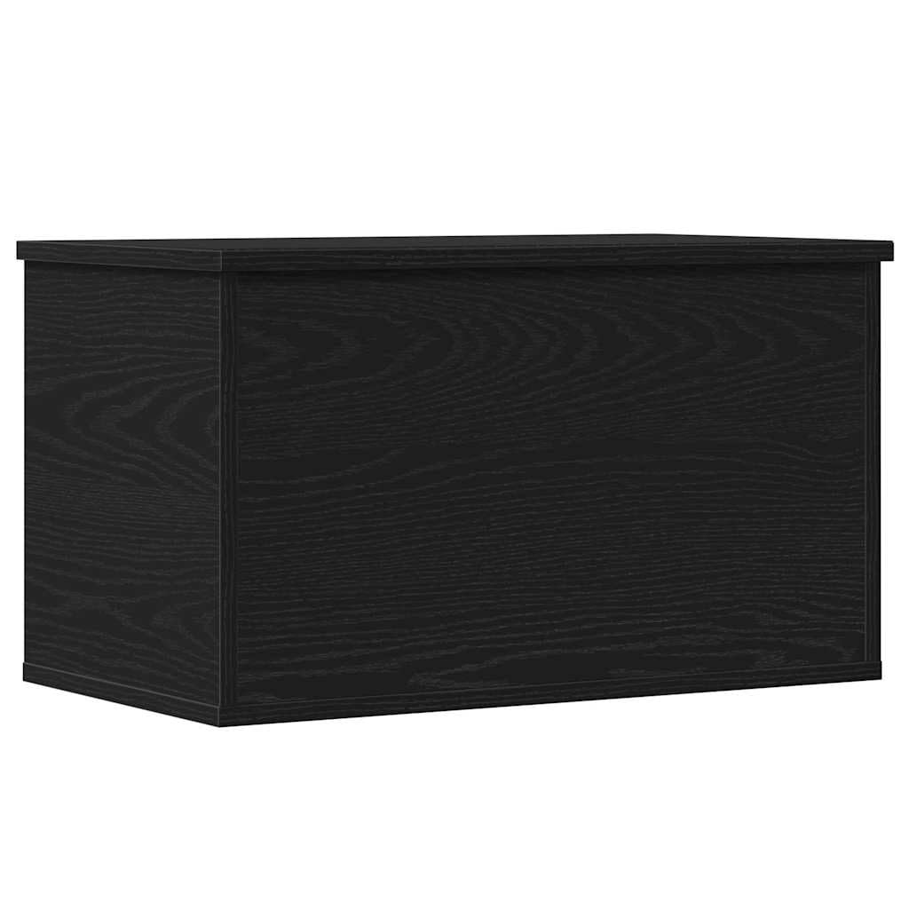 Vidaxl Black Storage Box Oak 60 X 35 X 35 Cm Engineered Wood, Modern Living Room, Rectangular Chest, Durable Storage Solution, Stylish Large Trunk, Multi-Purpose Home Organizer