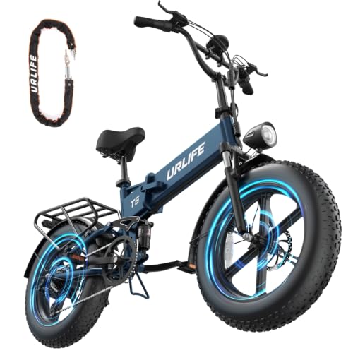 URLIFE Folding Electric Bike for Adults, 20" x 4" Fat Tire Ebike, 1500W Peak Motor, 48V/13AH, LED Display, Range 60-80 Miles Elctric Dirt Bike, UL2849 Certified image 7