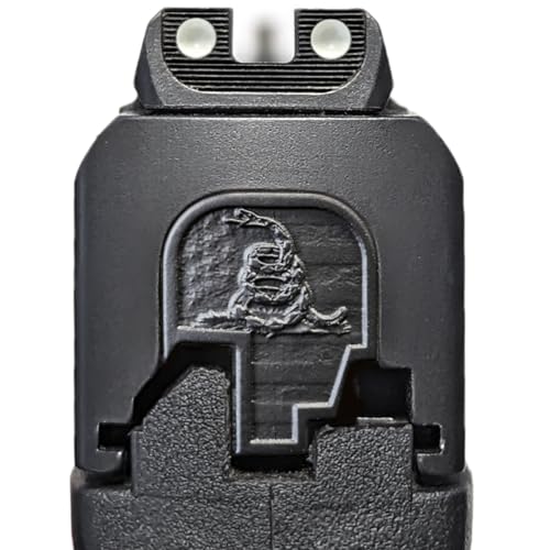 Milspin Slide Back Plate Compatible with Smith and Wesson M&P Shield Subcompact | Deep Engraved | Veteran Made in USA (Blacked Out Gadsden Flag)