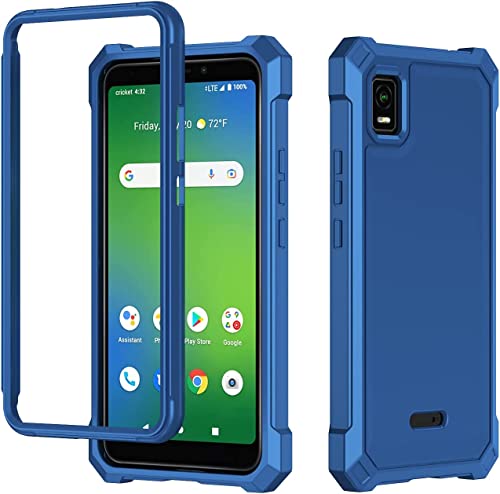 Haij For Att Calypso 3 Case, With Tempered Glass Screen Protector 360 Full-Body Soft Tpu Bumper Shockproof Silicone Protective Phone Cover Case For At&T Calypso 3 (U328Aa) (Blue) #TOP6
