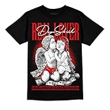 DopeSkill Graphic Tee Cherry 11s Red Streetwear Hip Hop Hypebeast Men's T-Shirt Sneaker Colour Matching Shirts Real Lover (Black - L)