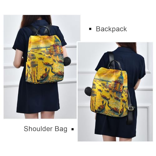 Mochila de pintura al óleo para mujer Venice bolso antirrobo de viaje casual 7