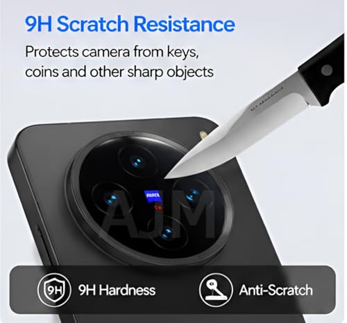 Image of AJM Camera Lens Protector Compatible with Vivo X200T, 9H Tempered Glass Camera Guard, HD Clear Anti Scratch Lens Protection, Bubble Free Easy Installation, Metal Ring Camera Cover (Silver)