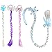 Pelucas de Princesa - Tomicy 4pcs Extensiones de Cabello Trenzadas para niños y Lazos para el Cabello de Princesa para Disfraz de Frozen Princess Theatre y Juego de Roles