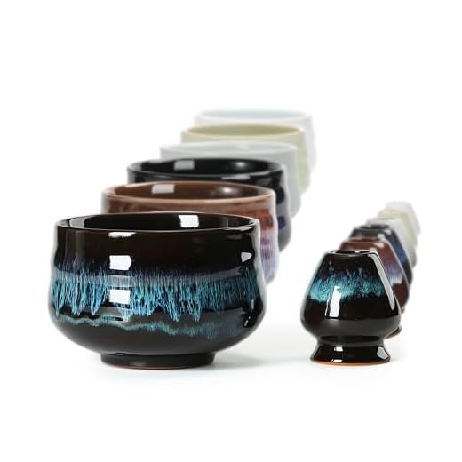 TEANAGOO japansk keramisk Matcha-skål med visphållare, 510ml. K14, Blå, Chawan Matcha teskål, Matcha keramikskål, teskålar för matcha, keramiska Matcha skål Traditionella ceremoniella tillbehör