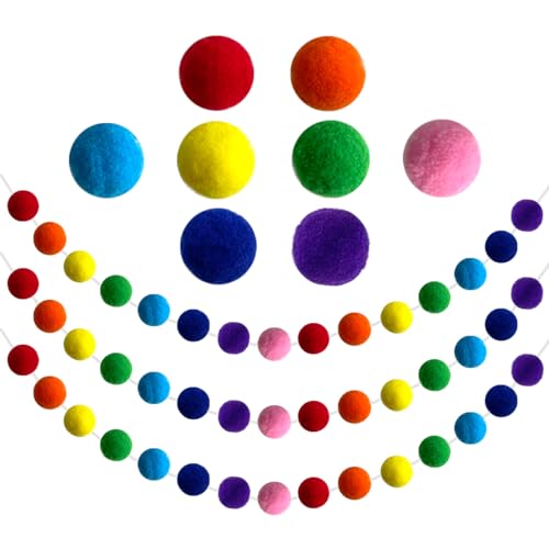 Yxtwaeh 3 Packs Christmas Felt Ball Garland...
