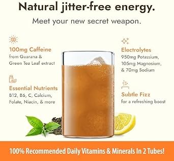 Zipfizz Healthy Energy Drink Mix, Lemon Iced Tea, 20 Count by Zipfizz