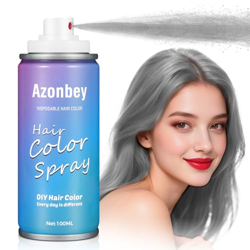 Gray Hair Spray GreyTemporary Hair Color Spray for Women Kids Men Washable Hairspray Colored Hair Spray Color Hairspray for Halloween Party Cosplay Christmas Day (03#Gray)