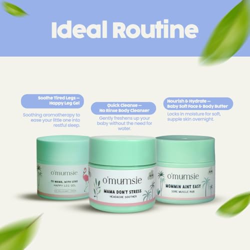 O'mumsie-Mommy Essentials Kit with Leg Gel, Headache Soother, Sore Muscle Rub in an Amazing Gift Box