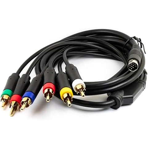 jujinglobal 6FT RGBS AV Cable RGB Sync Audio Video RCA Cord for Sega Saturn SS (10pins Plug) Cover