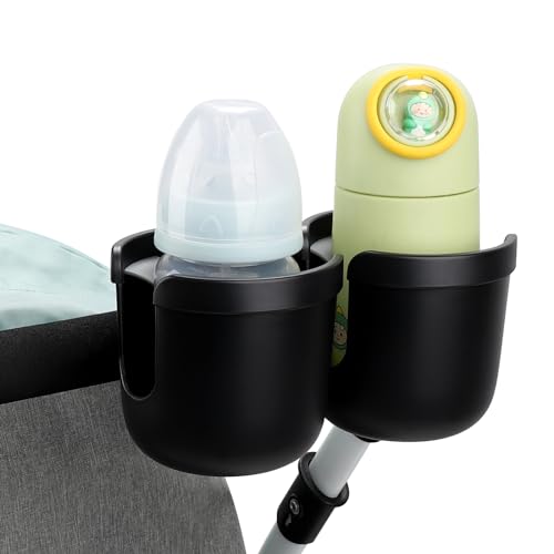 Image of Accmor Stroller Cup Holder, Universal Cup Holder for Uppababy Nuna Doona Strollers, Bottle Drinks Holder for Wheelchair, Walker, Bike, Scooter
