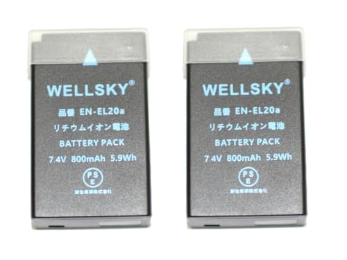 Amazon | WELLSKY EN-EL20a EN-EL20 互換バッテリー 2個 端子保護