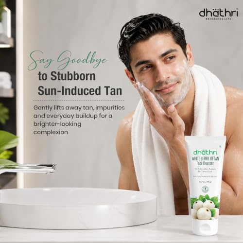 Image of Dhathri White Berry Detan Face Cleanser | Gentle Daily Face Wash for a Smoother, Radiant & De-Tanned Look | Soap-Free Formula | Paraben & Silicone Free | 100 ml