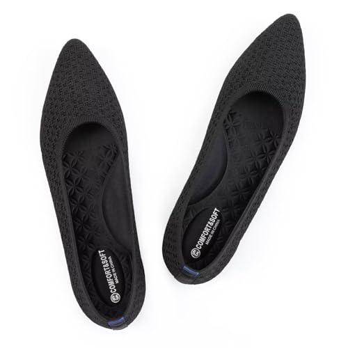 Image of Frank Mully Womens Pointed Toe Flats Knit Dress Shoes Comfort Women Shoes Softable