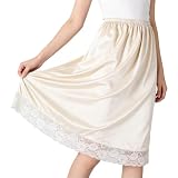 Naapesi Enagua Anti-Transparencia 75cm Champagne - Enaguas para Vestidos, Combinacion Interior Mujer Vestidos, Combinación Interior bajo Vestido y Falda, Color Champagne Elegante, M