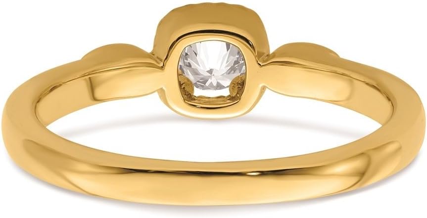 Diamond2Deal 14k Rope Edge Petite 1/4 carat Round Diamond Promise/Engagement Ring