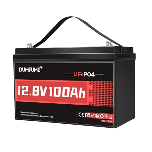 Dumfume 12V 100Ah LiFePO4 Lithium Batterie mit 100A BMS, Bis zu 15000 Zyklen, 1.28kWh, Hohe Energiedichte, Ideal für Wohnmobile, Wohnwagen, Camping und Off-Grid Anwendungen Dumfume 12V 100Ah LiFePO4 Lithium Batterie mit 100A BMS, Bis zu 15000 Zyklen, 1.28kWh, Hohe Energiedichte, Ideal für Wohnmobile, Wohnwagen, Camping und Off-Grid Anwendungen