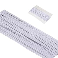 Nogeqi 21 Meter Weiß Gummiband Nähen, 3mm Gummibänder Hosengummi Breit Gummiband Gummilitze, Hutgummi Elasten Gummis Hochflexible Zum Basteln Und Haushaltsprojekten, Kleidung