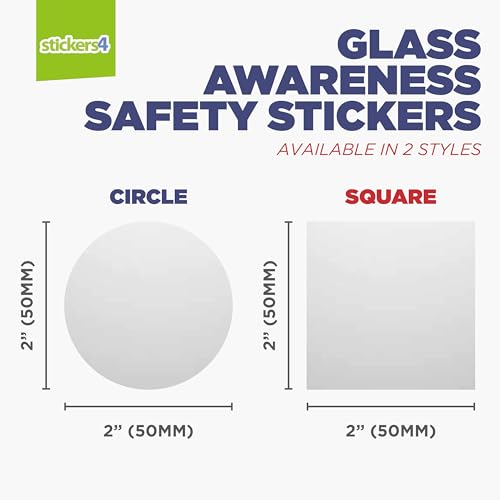 60 x Square Glass Door Stickers for Safety | Sliding Glass Door Decals by Stickers4 - Used condition - Image 3