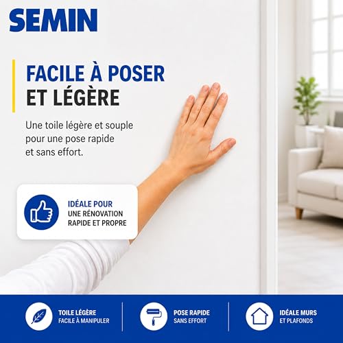 Toile de rénovation Semin pour rénover le salon sans enduit - 6