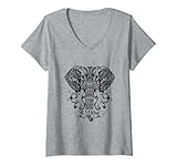 Photo Gallery donna mandala henné tatuaggio elefante indiano elephas maximus indus maglietta con collo a v Photo Gallery donna mandala henné tatuaggio elefante indiano elephas maximus indus maglietta con collo a v