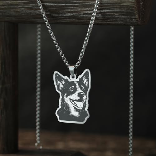 Collier avec pendentif Heller bleu design unisexe tour de cou chic
