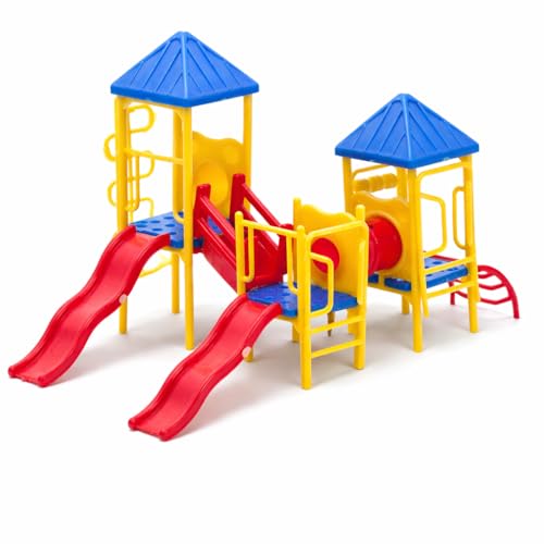 Garneck Miniature Dollhouse Playground Set with Slide Colorful Plastic Mini Playground for Dollhouse or Sand Table DIY Craft Home Decor Gift for...