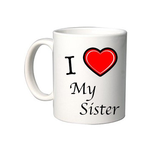 Mug personnalisé I love heart my sister mug gift i love mia sœur