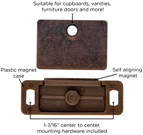 Hickory Hardware P109-W-25B Hickory Hardware P109-25Pack Pack Of (25) - 1-7/16" Center To Center Roller Cabinet Catches With Strikes #TOP4