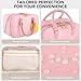 Travel Makeup Bag for Women Fashion Large Capacity Pouch Open Flat Cosmetic Portable Organizer Waterproof Large Opening Storage Toiletry Bags Vertical Free-Standing Brush Holder for Easy Access Pink