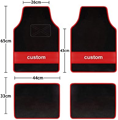 Miniatura 6 de Custom Carpet Heavy Duty Set Automotive Fit for Monza Convertible,Classic Car Floor Mat All Weather Floor Mats with Anti-Slip Heel Pad,red