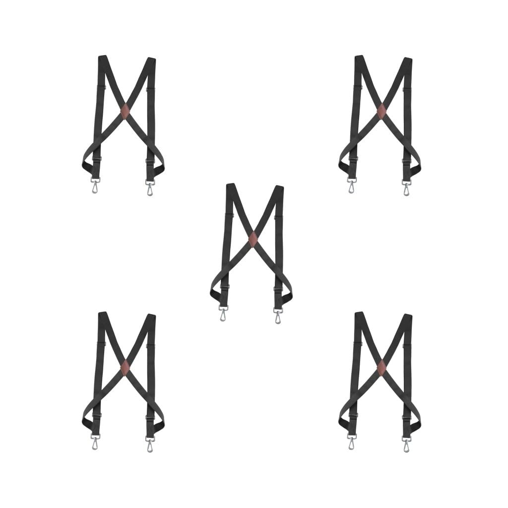 Tirantes elásticos en forma de X para hombre y mujer, con gancho ajustable, color negro
