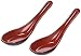Happy Sales HSMS-2MRB Asian Red/Black Soup Spoons, Set of 2
