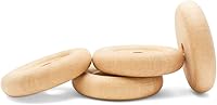 Vista 21 de Mini ruedas de madera clásicas, ideales para manualidades, 7/8 pulgadas de diámetro, 1/4 pulgadas de grosor, agujero de 3/16 pulgadas, paquete de 50