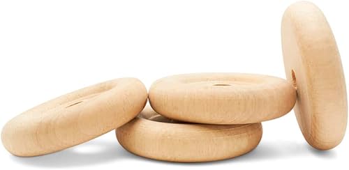 Miniatura 54 de Mini ruedas de madera clásicas, ideales para manualidades, 3/4 pulgadas de diámetro, 3/16 pulgadas de grosor, agujero de 3/16 pulgadas, paquete